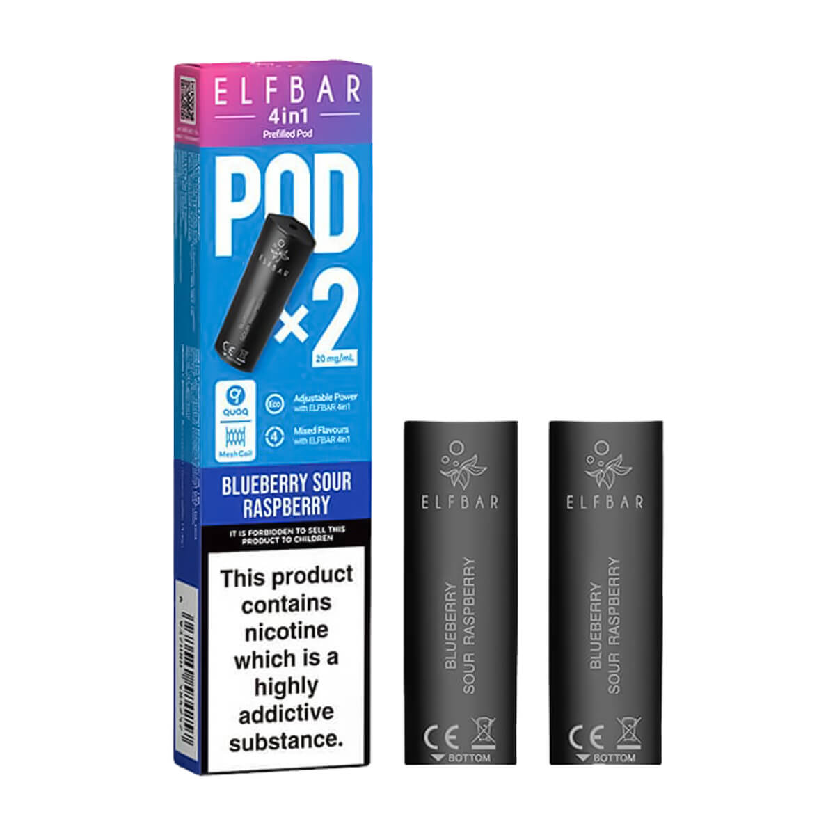 Blueberry Sour Raspberry ELF Bar 4 In 1 Prefilled Pods - Vapes MCR