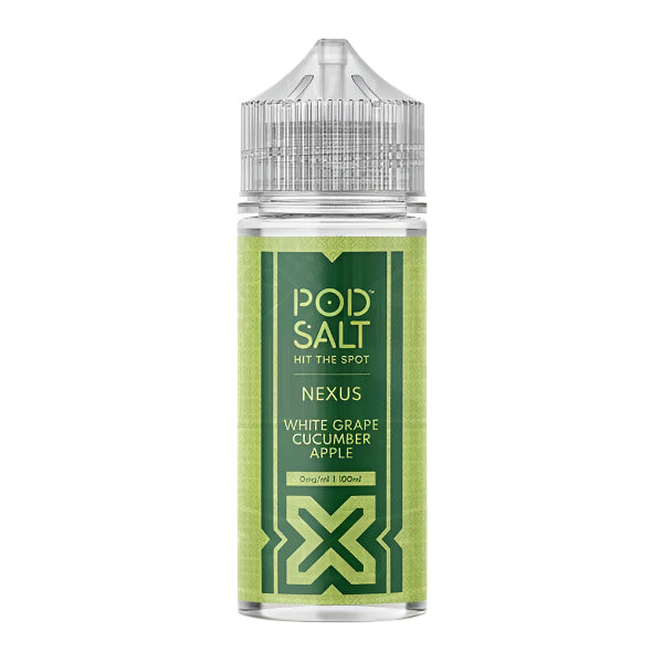 Pod Salt Nexus White Grape Cucumber Apple 0mg 100ml E-liquid